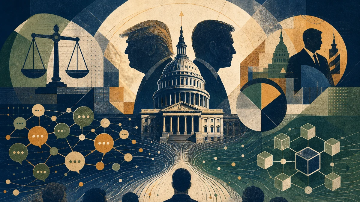 AI-generated editorial image for CLARITY Ethics Limits and Bitcoin Governance Friction, covering CLARITY Act ethics restrictions, political…