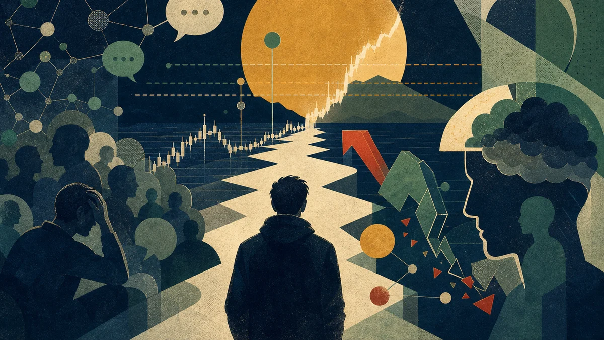 AI-generated editorial image for Bitcoin’s $80K Breakout Fuels FOMO and Skepticism, covering Bitcoin $80K breakout debate, FOMO and missed dip…