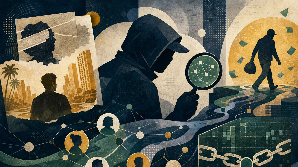 AI-generated editorial image for Memecoin Cash-Outs and Investigator Anxiety Shape Debate, covering GTA 6 leak allegations, memecoin cash-out…