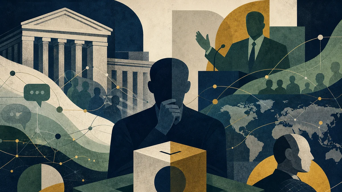 AI-generated editorial image for Trust and Political Influence Dominate Reddit Crypto Debate, covering Bitcoin reaction to policy communication,…