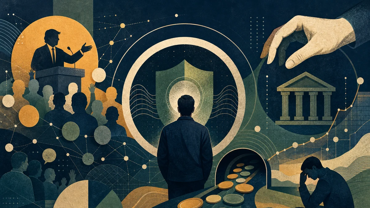 AI-generated editorial image for Political Memecoins and Trust Risks Dominate Reddit Debate, covering political memecoin speculation, Zcash privacy…