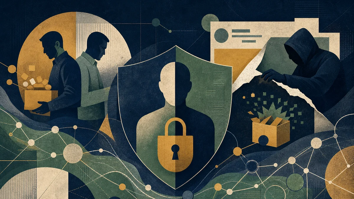 Editorial illustration for Robinhood Fraud Charges and Malware Threats Alarm Reddit, covering Robinhood employee fraud charges, centralized…