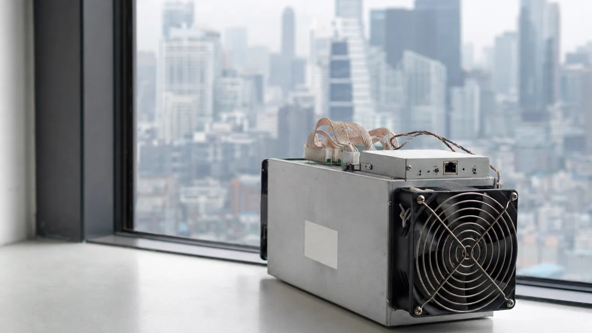AI-generated editorial image for Failed Mining Hardware Meets US Bitcoin Seizure, covering failed Bitcoin mining operation, stranded mining…